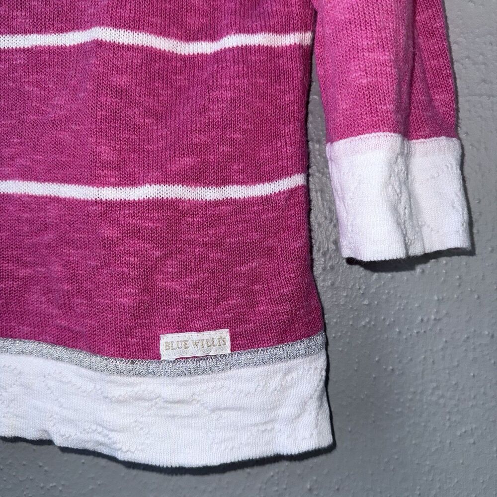 Pleasant by Blue Willi’s Full Zip Sweater Hoodie Cotton Linen Top Size M Pink - Picture 6 of 13